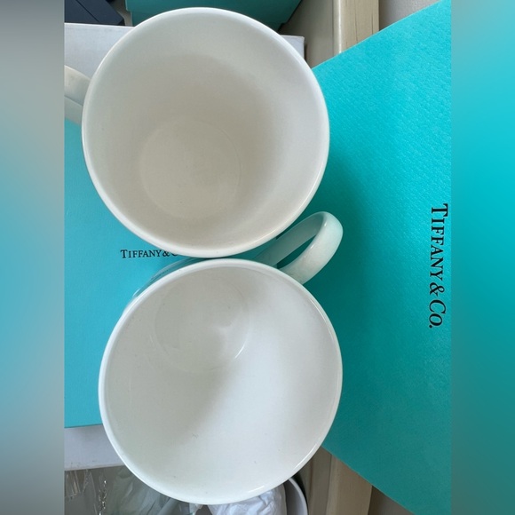 🔴Authentic TIFFANY & CO BLUE & White Ribbon Bow Mug / Cup / Glass🔴 - Picture 6 of 6